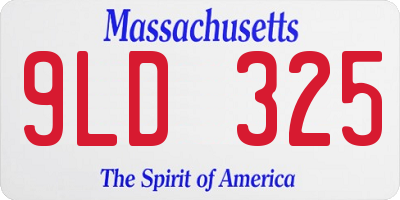 MA license plate 9LD325