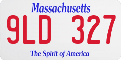 MA license plate 9LD327