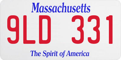 MA license plate 9LD331