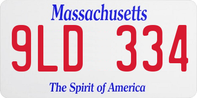 MA license plate 9LD334