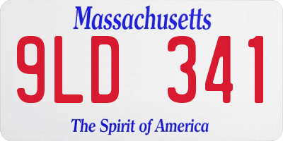 MA license plate 9LD341