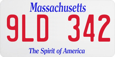 MA license plate 9LD342