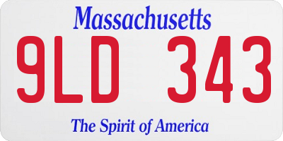 MA license plate 9LD343