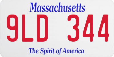 MA license plate 9LD344