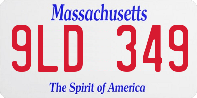 MA license plate 9LD349