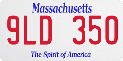 MA license plate 9LD350