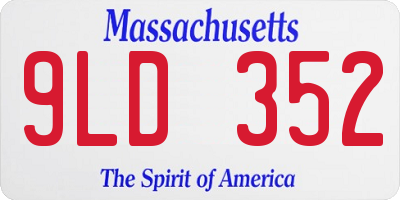 MA license plate 9LD352