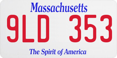 MA license plate 9LD353