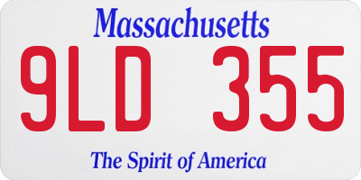 MA license plate 9LD355