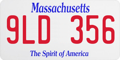 MA license plate 9LD356