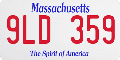 MA license plate 9LD359