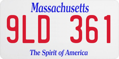 MA license plate 9LD361