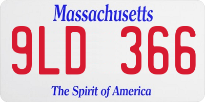 MA license plate 9LD366