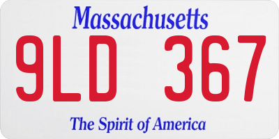 MA license plate 9LD367