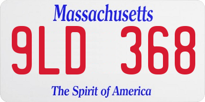 MA license plate 9LD368