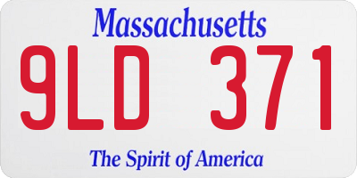 MA license plate 9LD371