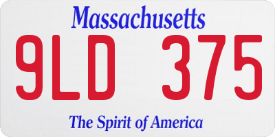 MA license plate 9LD375