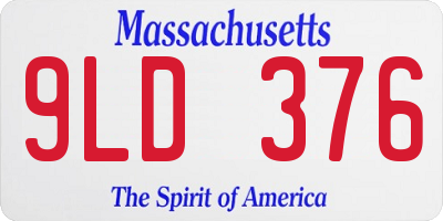 MA license plate 9LD376