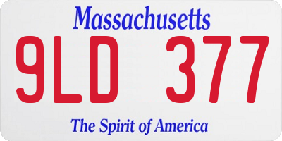 MA license plate 9LD377