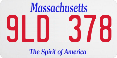 MA license plate 9LD378