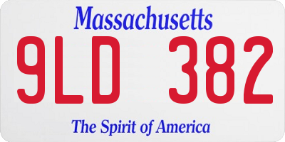 MA license plate 9LD382