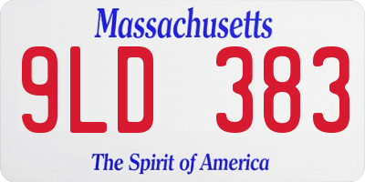 MA license plate 9LD383