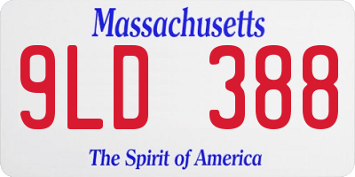 MA license plate 9LD388