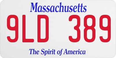 MA license plate 9LD389
