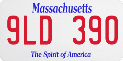 MA license plate 9LD390