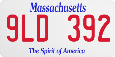 MA license plate 9LD392