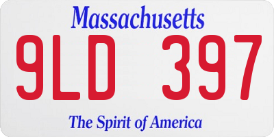 MA license plate 9LD397