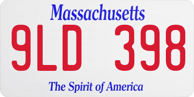 MA license plate 9LD398