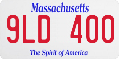 MA license plate 9LD400
