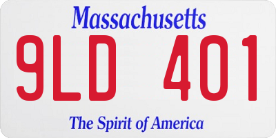 MA license plate 9LD401