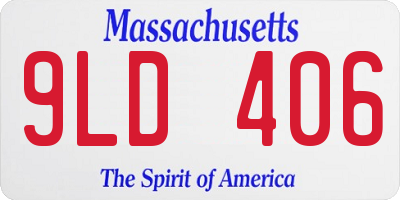 MA license plate 9LD406