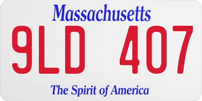 MA license plate 9LD407