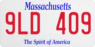 MA license plate 9LD409