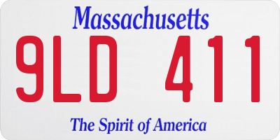 MA license plate 9LD411