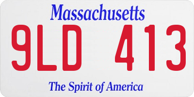 MA license plate 9LD413