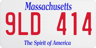 MA license plate 9LD414