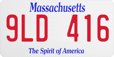 MA license plate 9LD416
