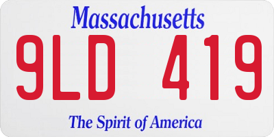 MA license plate 9LD419