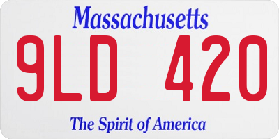 MA license plate 9LD420