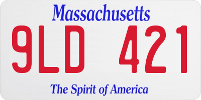 MA license plate 9LD421