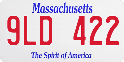 MA license plate 9LD422