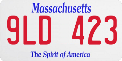 MA license plate 9LD423