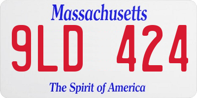 MA license plate 9LD424