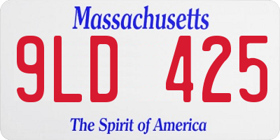 MA license plate 9LD425