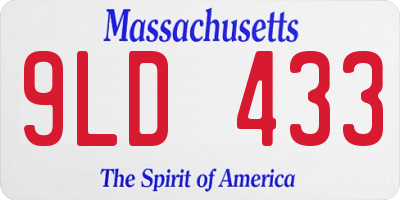 MA license plate 9LD433
