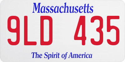 MA license plate 9LD435